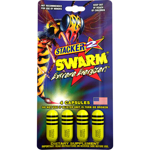 Yellow Swarm Stacker 2 Extreme Energy 300mg Caffeine 4ct
